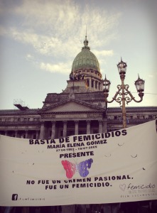 Film Femicidio en el Congreso durante la jornada Ni una menos. Dijimos presente por María Elena Gómez